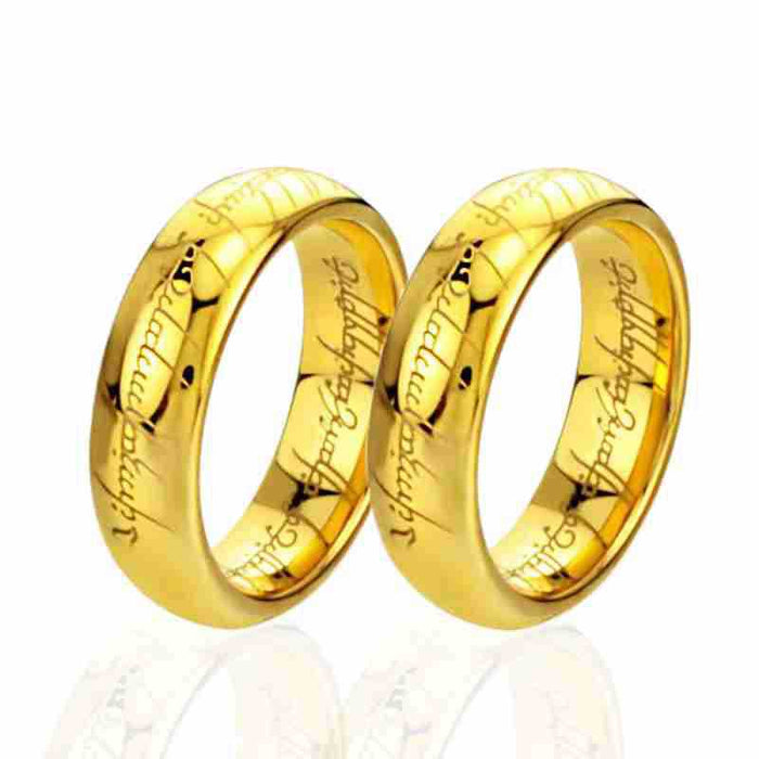 Wholesale Tungsten Steel Gold Plated Couple Ring JDC-RS-XinF001