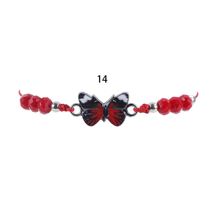 Wholesale Crystal Beaded Colorful Butterfly Bracelet JDC-BT-Yiye025