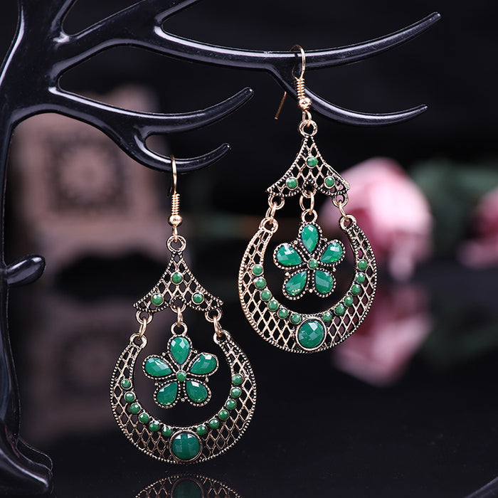 Wholesale Earrings Alloy Vintage Hollow Small Flowers MOQ≥2 JDC-ES-Daiq048