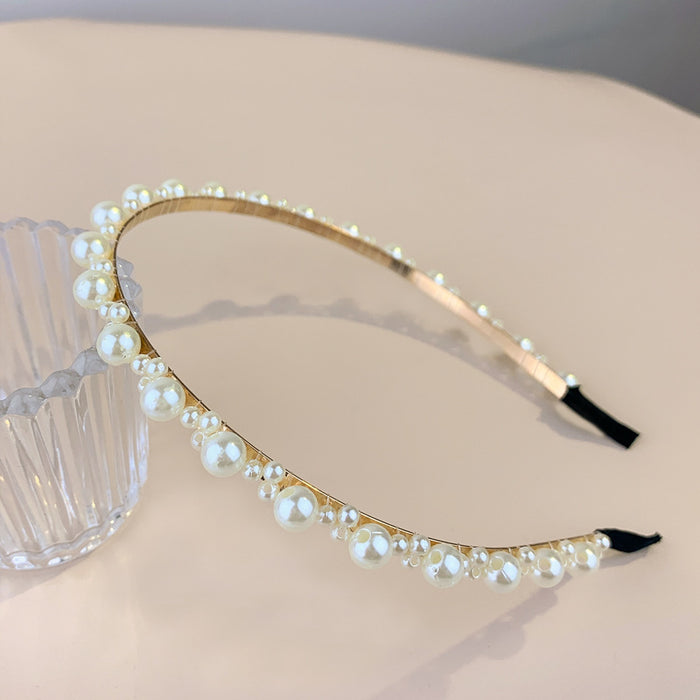 Jewelry WholesaleWholesale pearl Camellia Gaul top hair hoop JDC-HD-HaoF002 Headband 浩福 %variant_option1% %variant_option2% %variant_option3%  Factory Price JoyasDeChina Joyas De China