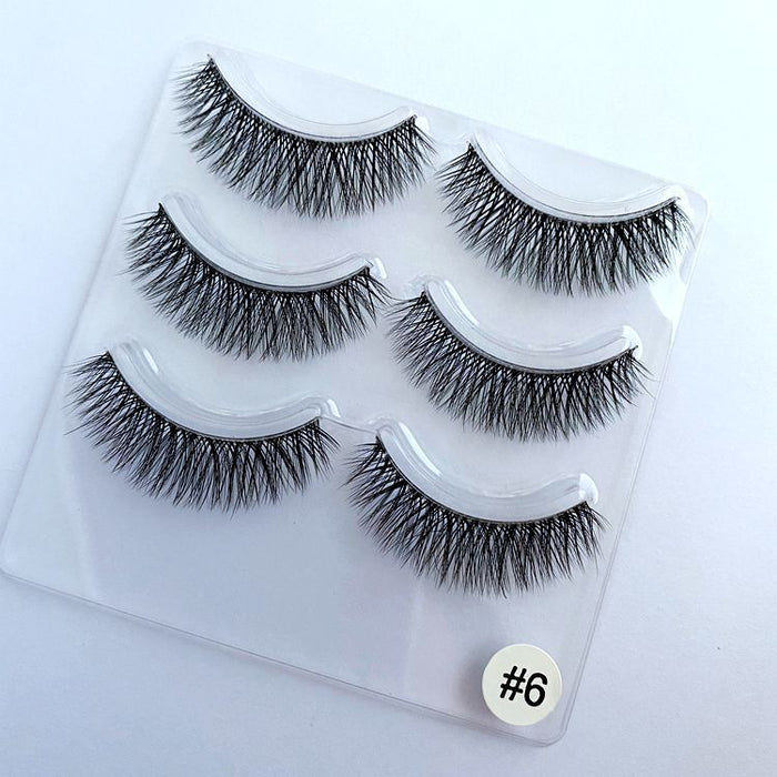 Jewelry WholesaleWholesale 3D transparent cross-sectional stem false eyelashes 3 pairs JDC-EY-YEZ003 Eyelashes 雅尔姿 %variant_option1% %variant_option2% %variant_option3%  Factory Price JoyasDeChina Joyas De China