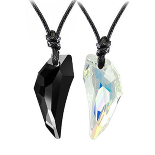 Wholesale Crystal Couple Pendant Necklace Simple Jewelry JDC-NE-yijian001