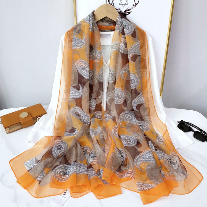 Wholesale Silk Scarf Yourou Yarn Summer Travel Sunscreen Shawl MOQ≥2 JDC-SS-SiYa005