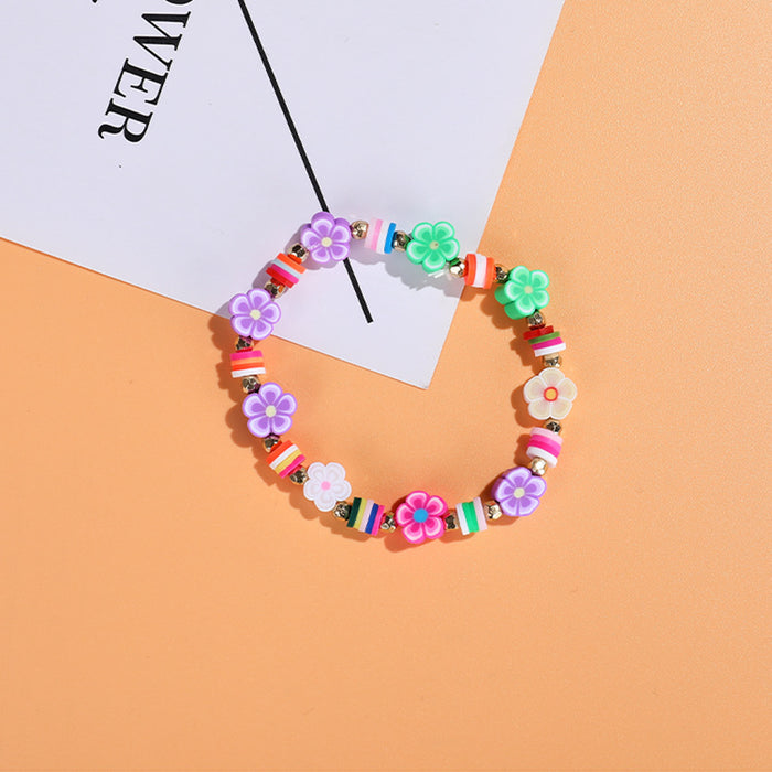 Wholesale Boho Flower Bracelet Soft Pottery Beaded Bracelet JDC-BT-ZengZ018