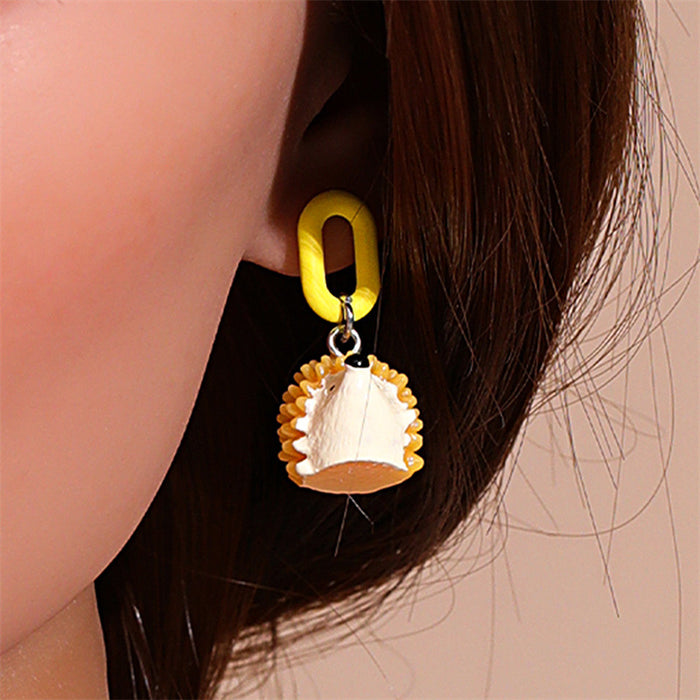 Wholesale Earring Resin Simulation Cute Hedgehog JDC-ES-GuTe008