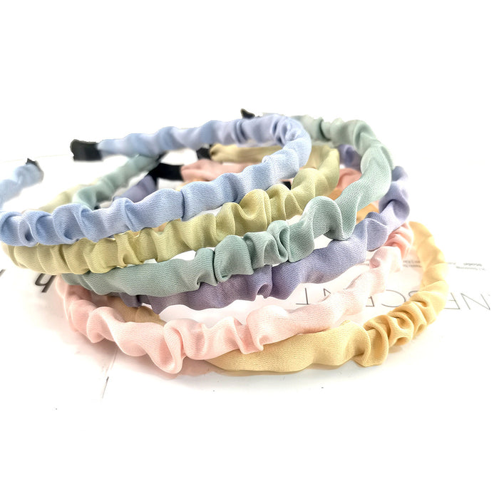 Jewelry WholesaleWholesale pleated candy solid color girly cute headband JDC-HD-Linxiu002 Headband 灵秀 %variant_option1% %variant_option2% %variant_option3%  Factory Price JoyasDeChina Joyas De China