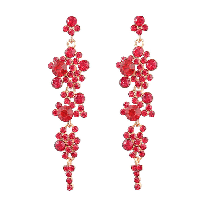 Wholesale Alloy Diamond Acrylic Floral Long Earrings JDC-ES-JL998