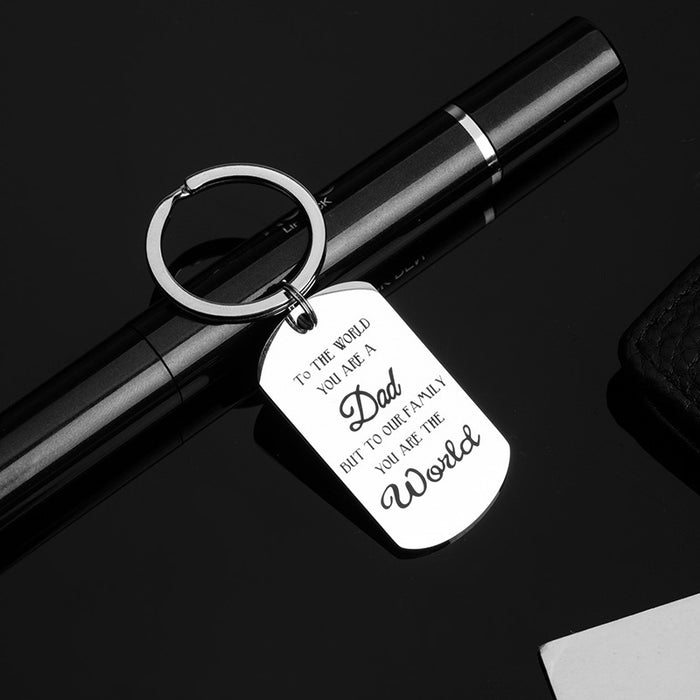 Wholesale Father's Day Gift Stainless Steel Lettering Keychain MOQ≥2 JDC-KC-ShangQ012