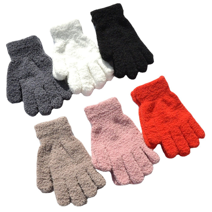 Wholesale Gloves Polyester Solid Color Half Fleece Warm JDC-GS-QinS003