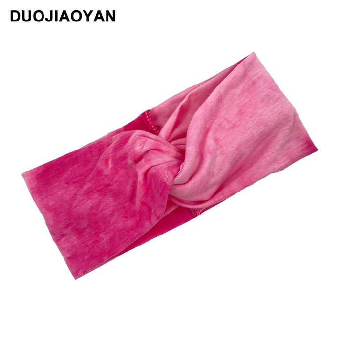 Wholesale Color Tie Dye Cross Wide Brim Fabric Hairband MOQ≥3 JDC-HD-Jiaoy010