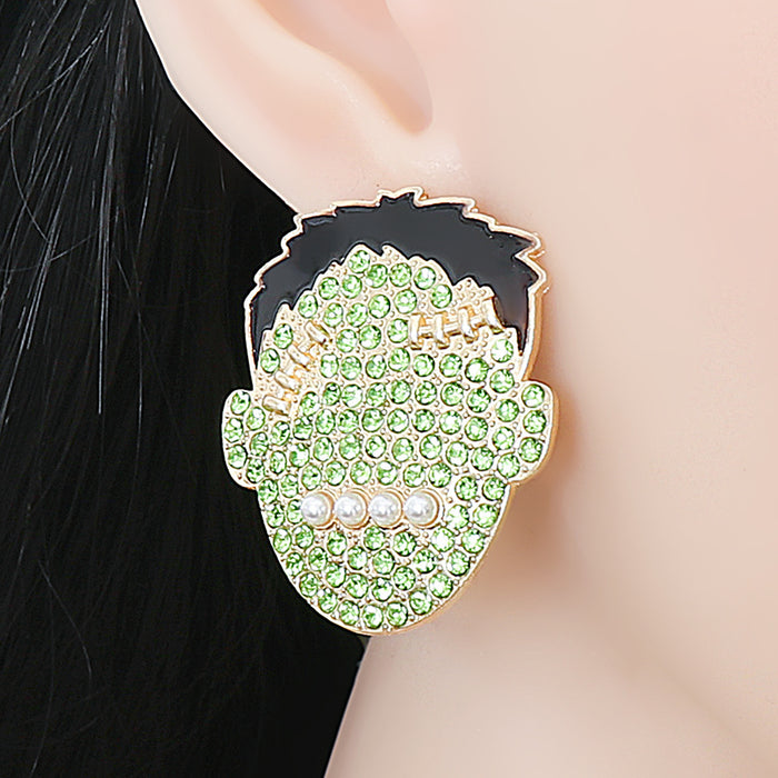 Wholesale Earrings Alloy Halloween Hulk Ear Studs JDC-ES-JJ253