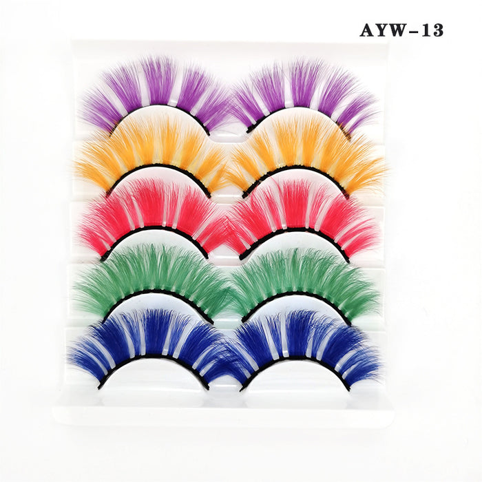 Jewelry WholesaleWholesale Color Messy False Eyelashes 5 Pairs Pack JDC-EY-LDian002 eyelashes 靓点 %variant_option1% %variant_option2% %variant_option3%  Factory Price JoyasDeChina Joyas De China