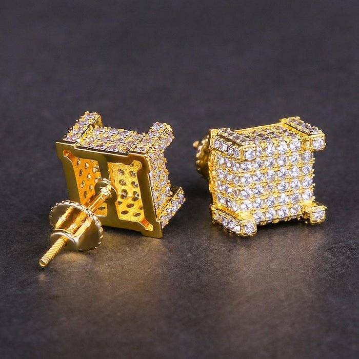 Wholesale Earrings S925 Silver Full Diamond Micro Set 5A Zircon Men's Earrings JDC-ES-SDW002