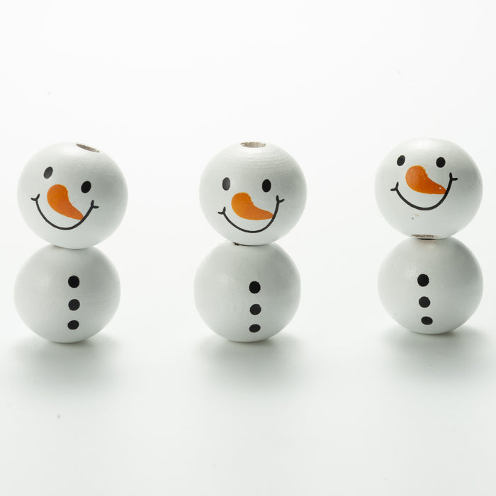 Wholesale Christmas Snowman DIY Accessories Wooden Beads MOQ≥2 JDC-DIY-DJin004