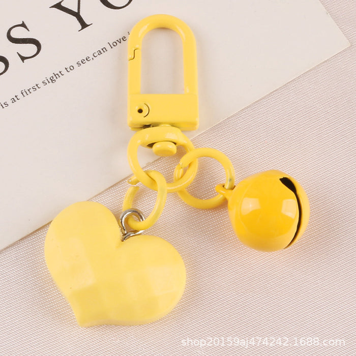 Jewelry WholesaleWholesale Resin Heart Shaped Bell Alloy Keychain MOQ≥2 JDC-KC-YiHan004 Keychains 伊菡 %variant_option1% %variant_option2% %variant_option3%  Factory Price JoyasDeChina Joyas De China