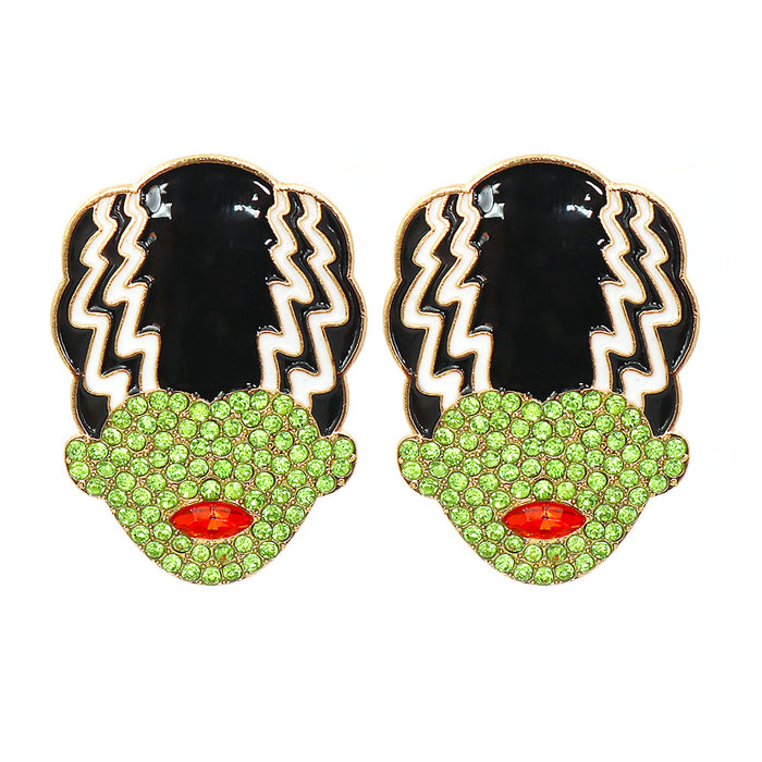 Wholesale Earrings Alloy Halloween Hulk Ear Studs JDC-ES-JJ253