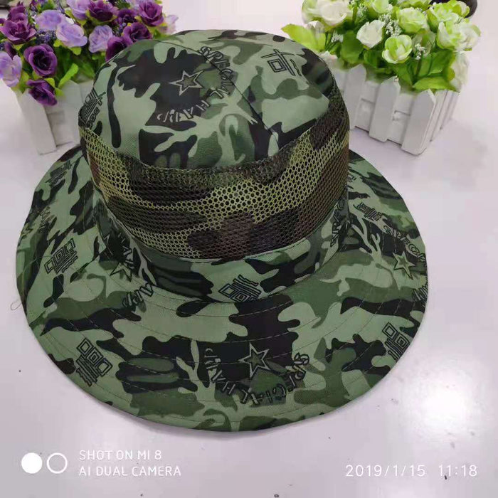 Wholesale Summer Men's Hat Outdoor Sunscreen Hat Bad Leisure Camouflage Fishing Hat JDC-FH-DingB001