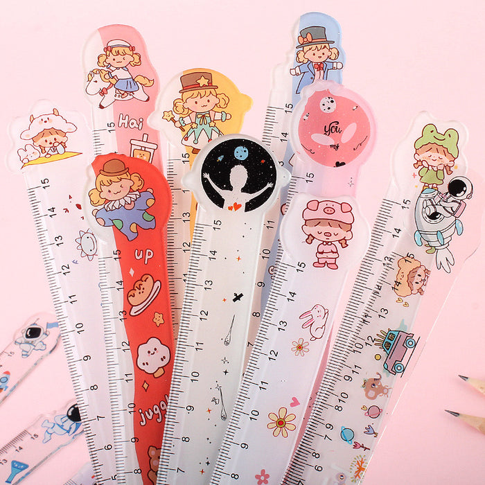 Wholesale Ruler Plastic 15cm Transparent Cute Starry Sky MOQ≥2 JDC-RR-LGT003