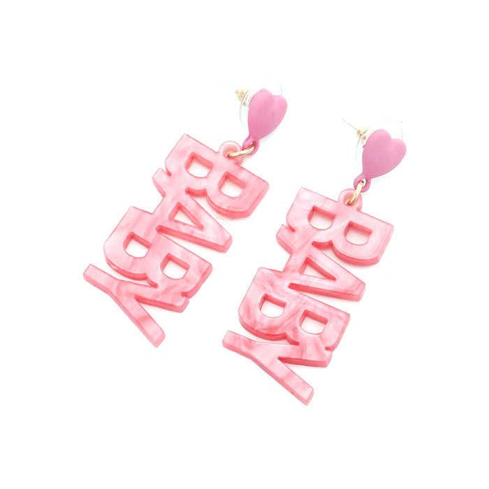 Wholesale Acrylic Alphabet Heart Earrings JDC-ES-ManY033