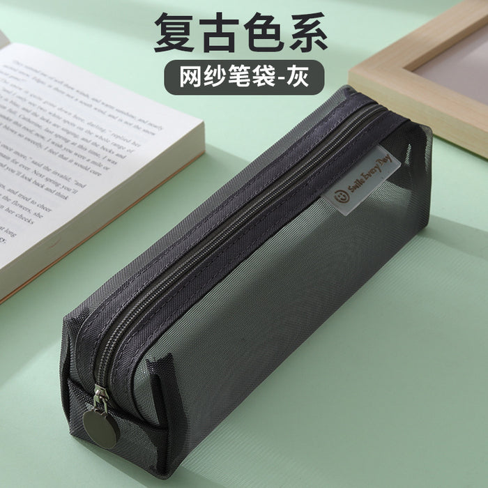 Wholesale pencil bag plastic transparent stationery bag large capacity MOQ≥2 JDC-PB-XuF001