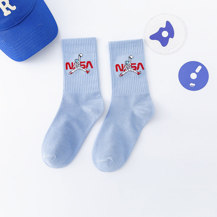 Wholesale Sock cotton astronaut trapeze joint breathable sweat MOQ≥5 JDC-SK-FuW001