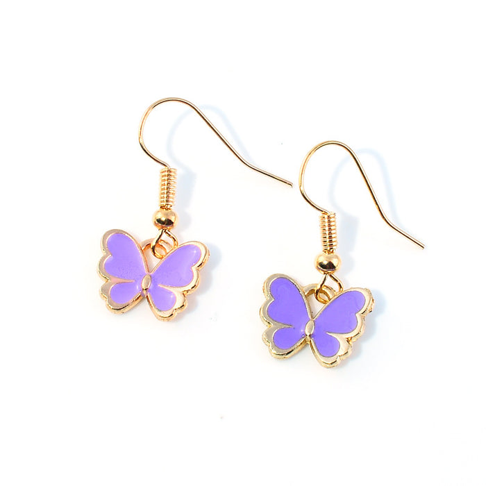 Wholesale Color Butterfly Alloy Earrings MOQ≥2 JDC-ES-Kaiwei002