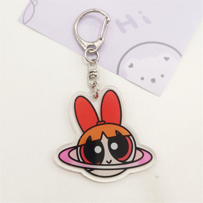 Wholesale pendant interstellar baby cute cartoon acrylic keychain MOQ≥2 JDC-KC-GLun005