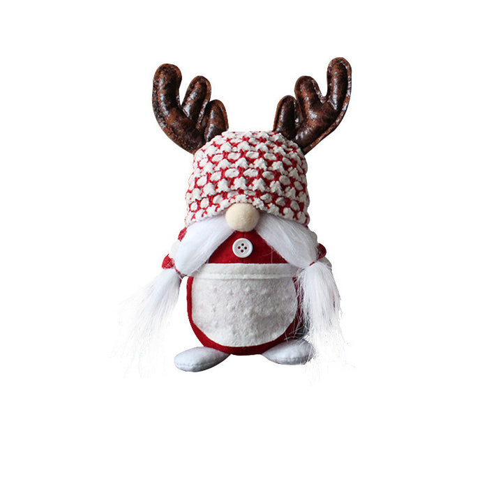 Wholesale Ornaments Cloth Fill Cotton Christmas Antlers Old Man Faceless Doll JDC-OS-GangL044