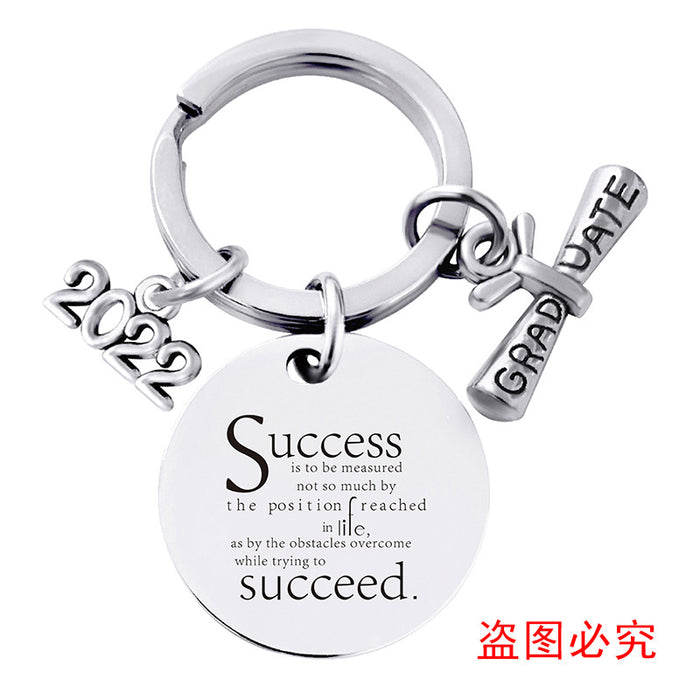 Jewelry WholesaleWholesale Stainless Steel Round Graduation Season Gift Metal Keychain JDC-KC-GangGu001 Keychains 钢古 %variant_option1% %variant_option2% %variant_option3%  Factory Price JoyasDeChina Joyas De China