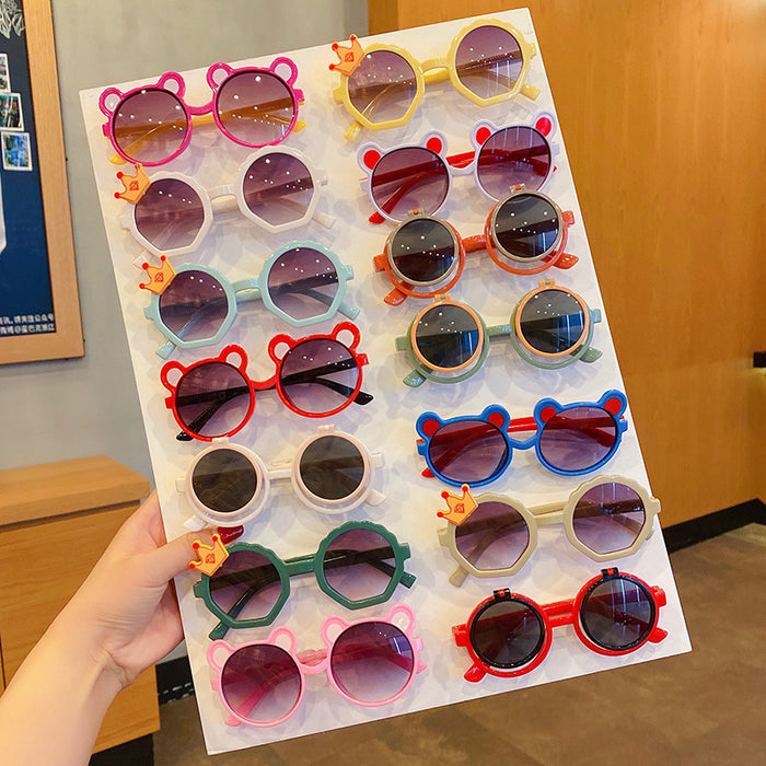 Jewelry WholesaleWholesale children's crown color sunglasses JDC-SG-HengX001 Sunglasses 恒曦 %variant_option1% %variant_option2% %variant_option3%  Factory Price JoyasDeChina Joyas De China