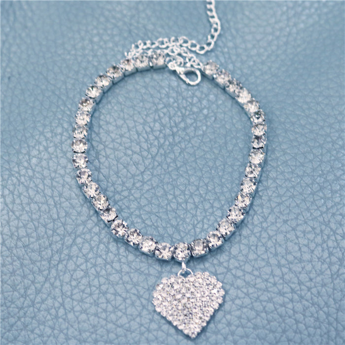 Wholesale Crystal Heart Rhinestone Anklet JDC-AS-JiaZ005