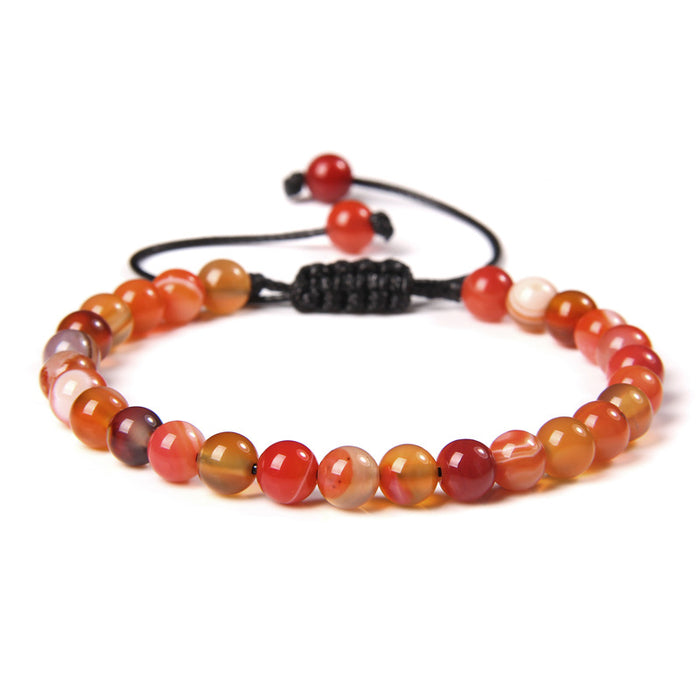 Wholesale 6mm Natural Stone Beads Handwoven Sports Energy Bracelet JDC-BT-YinY008