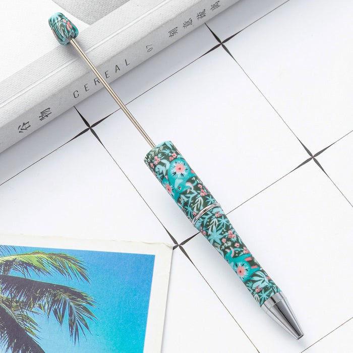 Wholesale DIY Beadable Pens Cow Print Leopard Print Christmas Plastic Pen DIY for Beaded JDC-PN-HuaH006