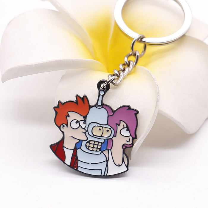 Jewelry WholesaleWholesale Futurama Zinc Alloy Enamel Keychain MOQ≥2 JDC-KC-XiuH007 Keychains 秀弘 %variant_option1% %variant_option2% %variant_option3%  Factory Price JoyasDeChina Joyas De China