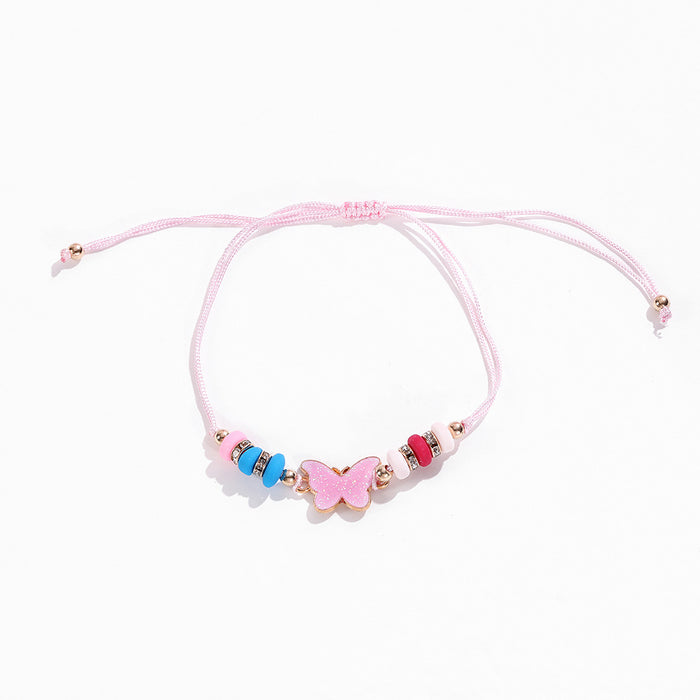 Wholesale Drop Oil Soft Pottery Circle Butterfly Children's Bracelet JDC-BT-ZheQ011