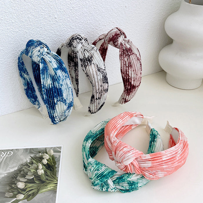 Wholesale Tie Dye Wide Brim Versatile Pressed Hairband JDC-HD-YYang005