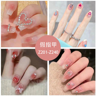 Jewelry WholesaleWholesale fresh transparent bottom small flower milk white girl wear armor JDC-NS-QiH004 Nail Stickers 启亨 %variant_option1% %variant_option2% %variant_option3%  Factory Price JoyasDeChina Joyas De China