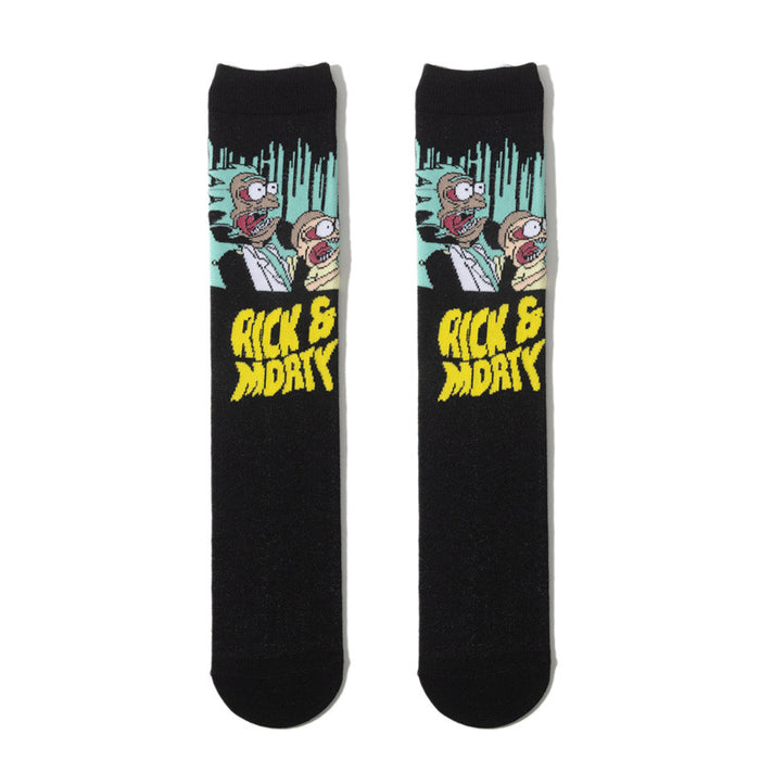 Wholesale socks cartoon medium and long tube skateboard personality socks (M) JDC-SK-HuiHe007