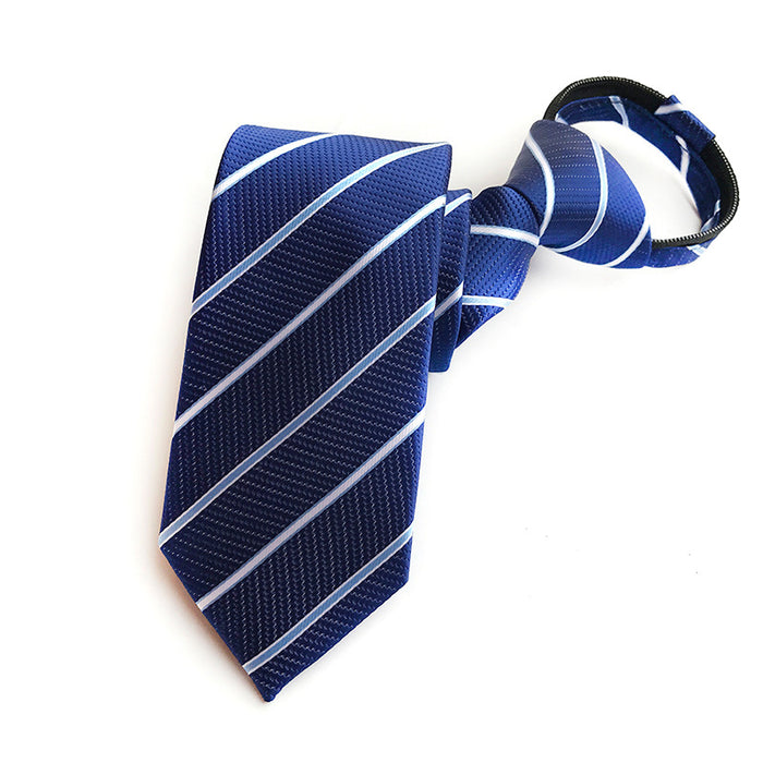 Wholesale Men's Business Tie Zipper Tie Lazy Free Knot Tie JDC-TIE-YonF006