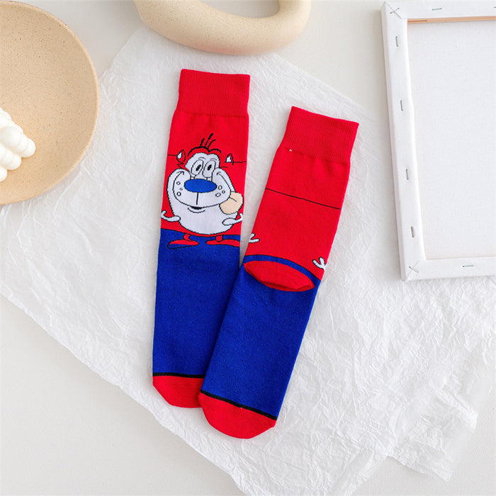 Wholesale spring female cartoon creative pattern straight sports socks JDC-SK-YMS001