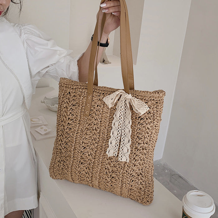 Jewelry WholesaleWholesale straw single shoulder cutout hand-woven beach bag JDC-BB-Bomei003 Beach Bag 珀魅 %variant_option1% %variant_option2% %variant_option3%  Factory Price JoyasDeChina Joyas De China