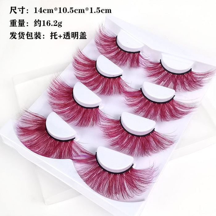 Wholesale Christmas 3D Color Thick Exaggerated False Eyelashes MOQ≥3 JDC-EY-ZXin005