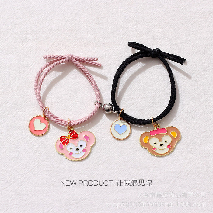 Wholesale Cartoon Couple Alloy Magnetic Bracelet (F) JDC-BT-XYuan001