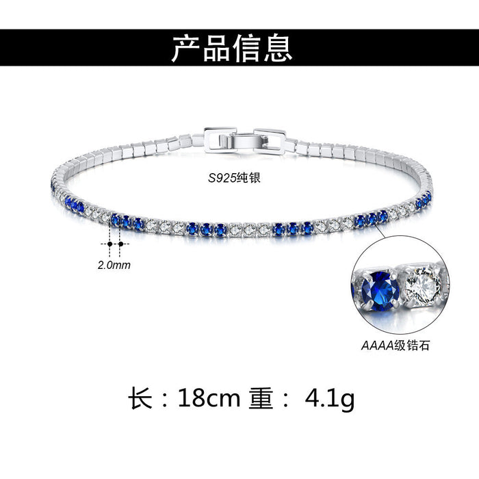 Jewelry WholesaleWholesale S925 Sterling Silver Bracelet full diamond tennis chain JDC-BT-ShangD002 Bracelet 尚达 %variant_option1% %variant_option2% %variant_option3%  Factory Price JoyasDeChina Joyas De China