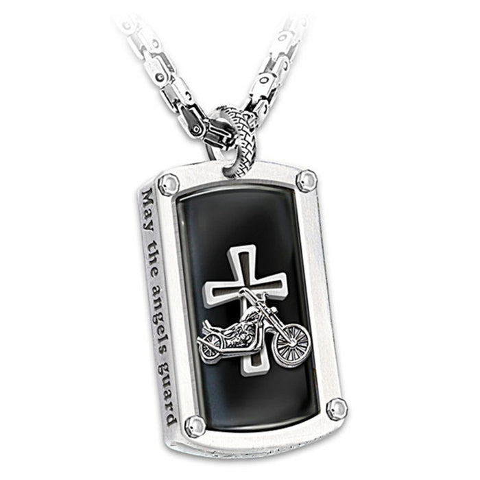 Wholesale Necklace Stainless Steel Men's Punk Hip Hop Cross MOQ≥2 JDC-NE-WeiH004