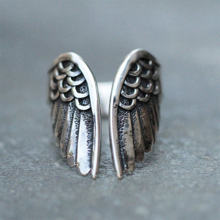 Jewelry WholesaleWholesale Angel Wings Feather Vintage Wing Ring JDC-RS-NS003 Rings 尼森 %variant_option1% %variant_option2% %variant_option3%  Factory Price JoyasDeChina Joyas De China