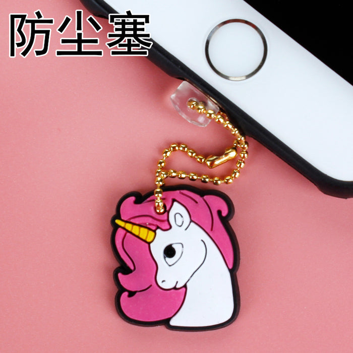 Wholesale Mobile Phone Dust Plug PVC Cute Unicorn Pendant MOQ≥3 JDC-PC-ZhongJ005