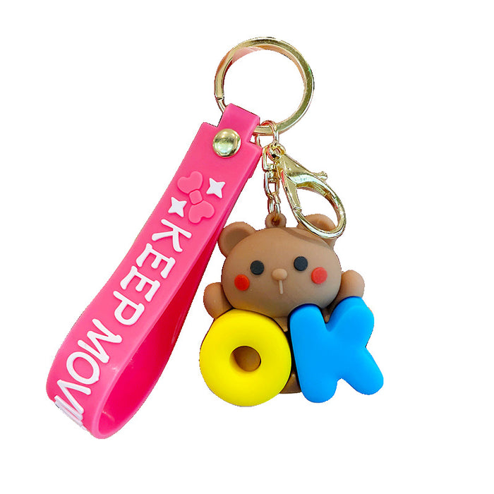 Wholesale Keychain PVC Soft Adhesive Cute Cartoon Creative Ornament JDC-KC-LeZ019