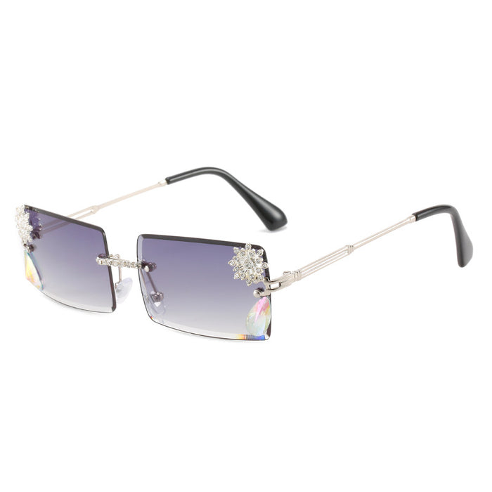 Wholesale PC Lens Diamond Small Square Sunglasses JDC-SG-XiY008