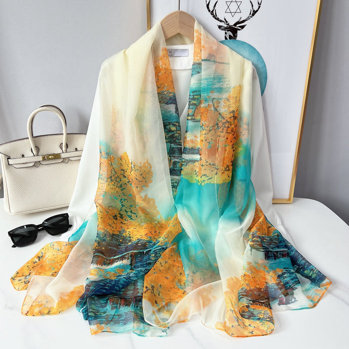 Wholesale Silk Scarf You Soft Yarn Summer Sunscreen Shawl MOQ≥2 JDC-SS-SiYa001